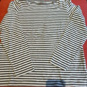 Joules Gray and White Striped Top